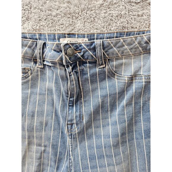 Cello Striped High‎ Rise Skinny Flare Jeans Size 11 - Inseam 28 Waist 30 - Picture 4 of 4